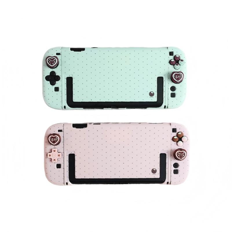 IINE Switch 2 retro Polka Dot Protective Case & Button Sticker Set