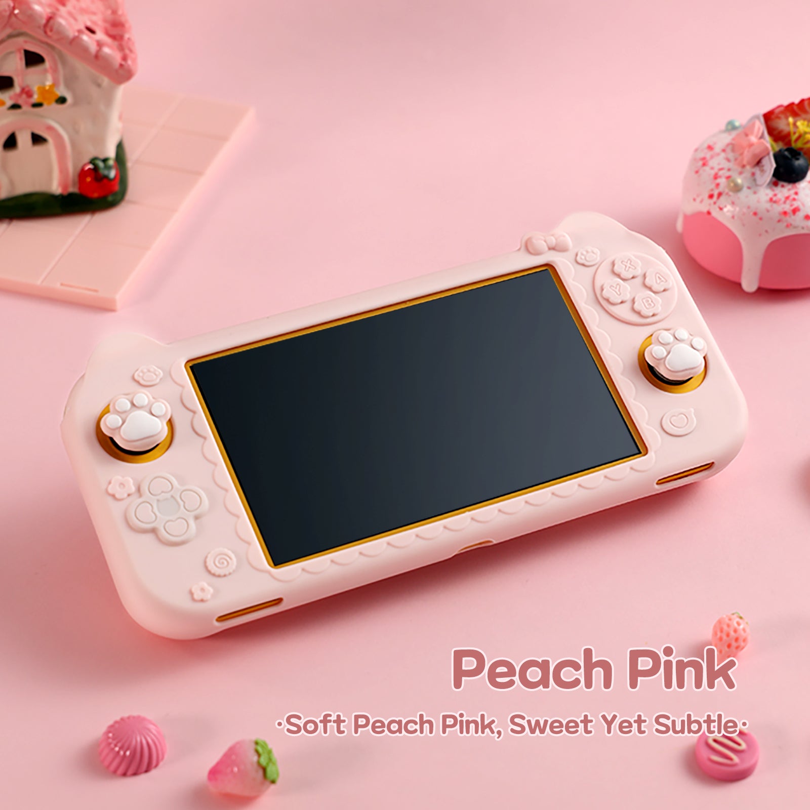 IINE Cute Kitten Full-Cover Silicone Case for Switch Lite