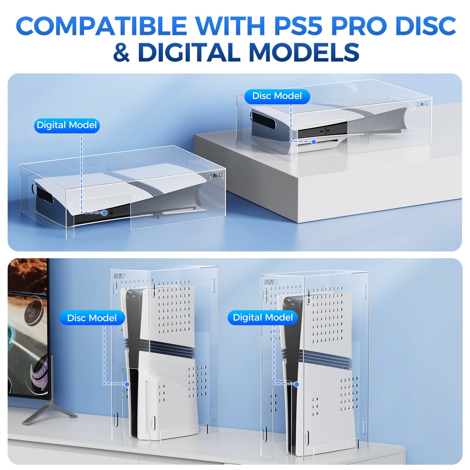 IINE Acrylic Dust Cover for PS5 Pro