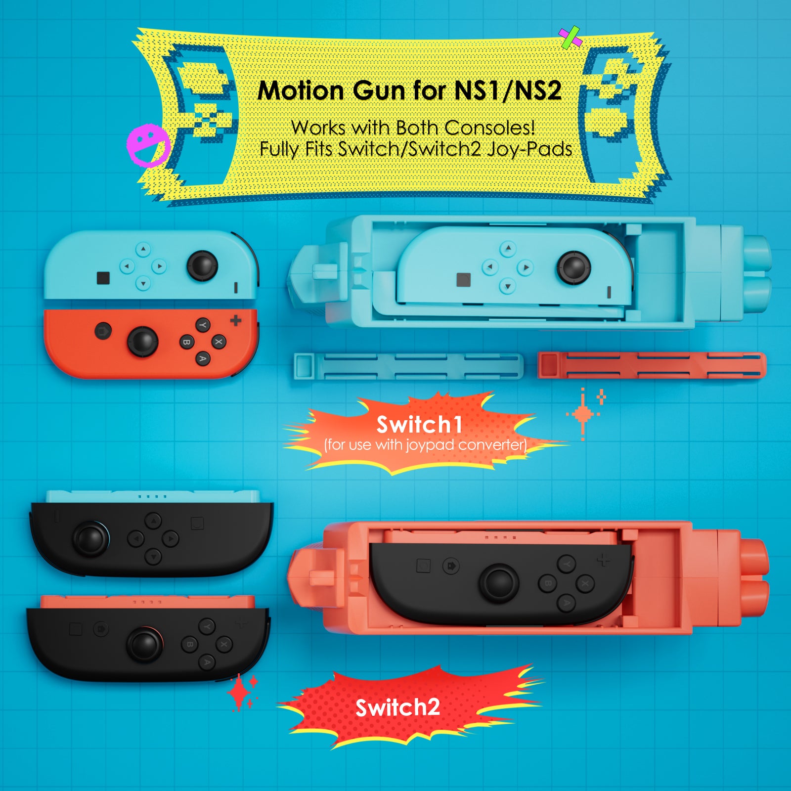 IINE Motion Gun Grip for Switch 2 & Switch 1