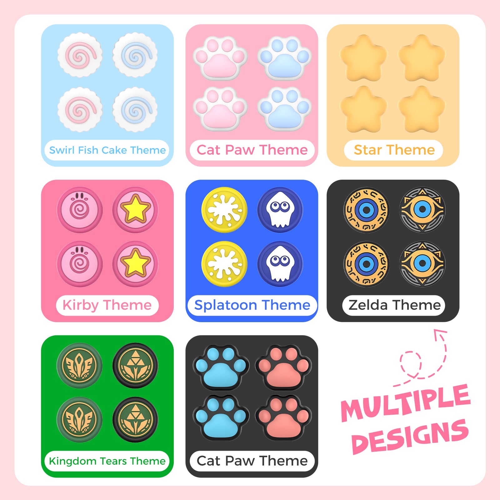 IINE Game Theme Joystick Caps for Switch 2