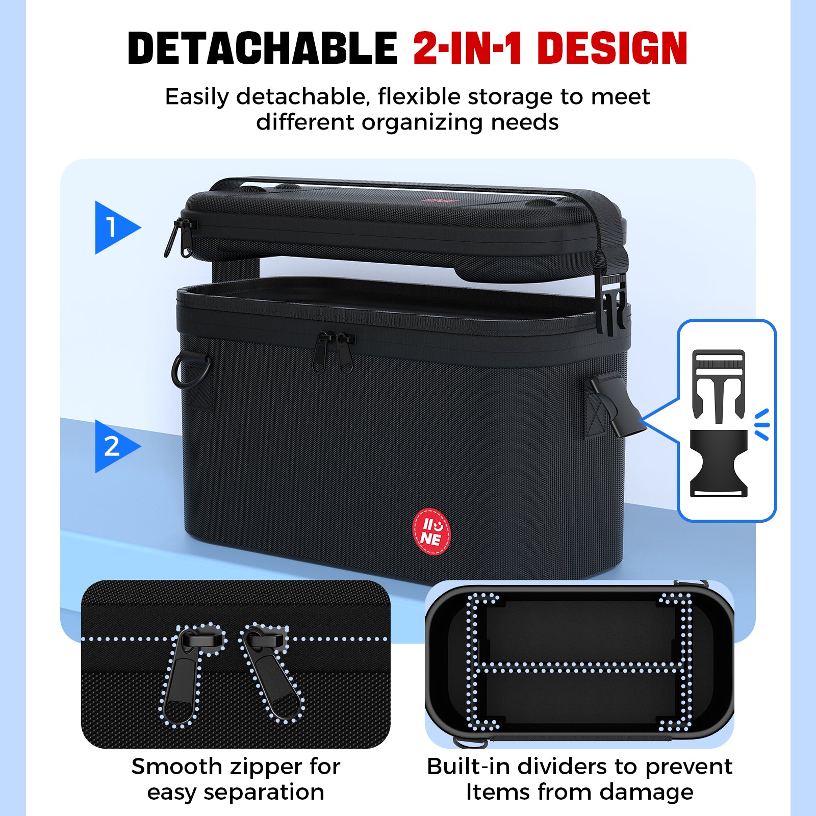 IINE Split Carrying Storage Bag for Switch 2 Compatible with a Full Set of Switch Accessories