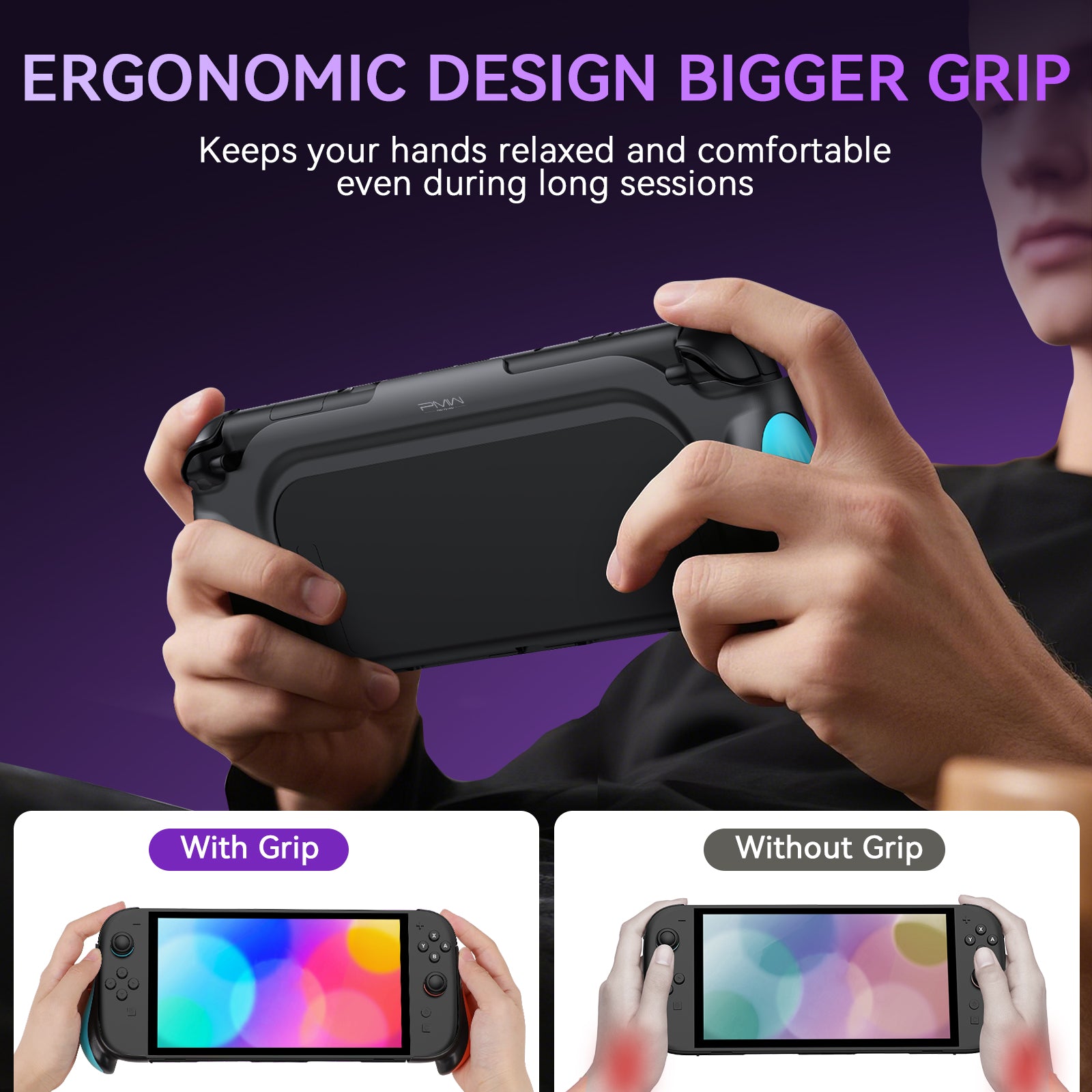 IINE Ergonomic One Piece Grip Case for Switch 2