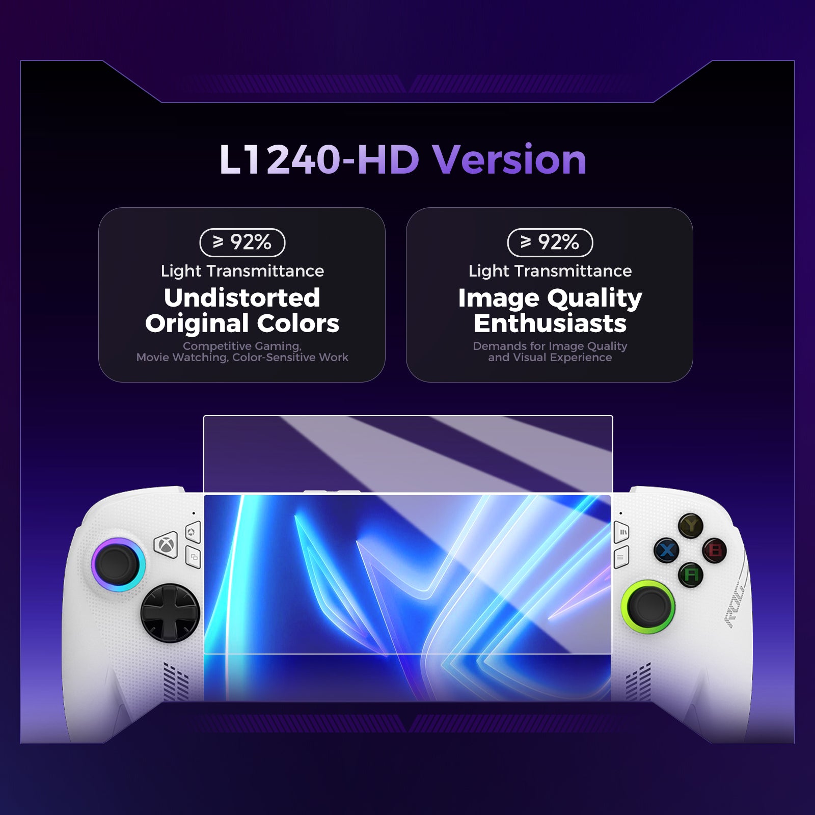 IINE Accessories for ROG Xbox Ally X /Carrying Storage Bag /HD&Anti-Blue Light  Tempered Glass Screen Protector /Thumbstick Grip