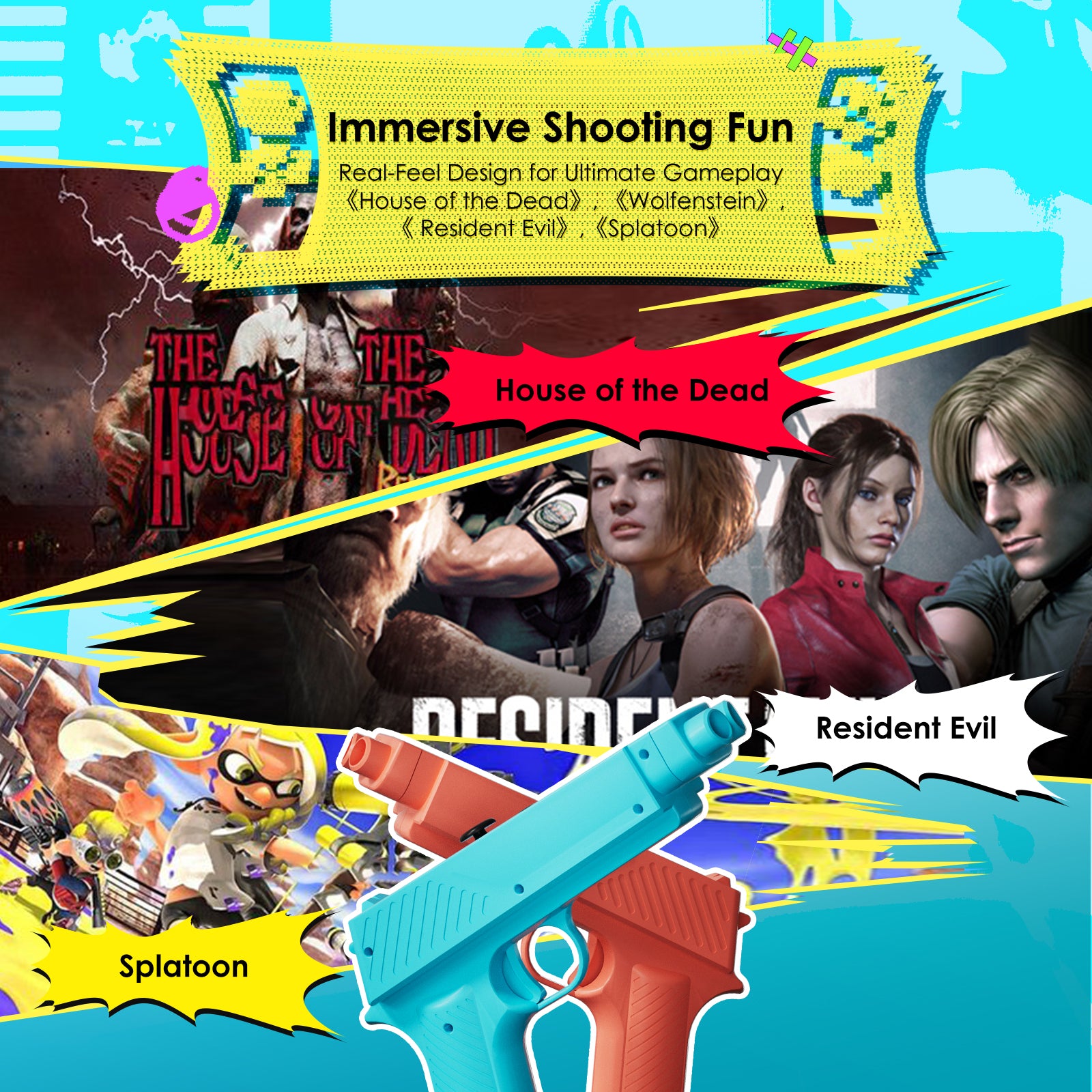 IINE Motion Gun Grip for Switch 2 & Switch 1