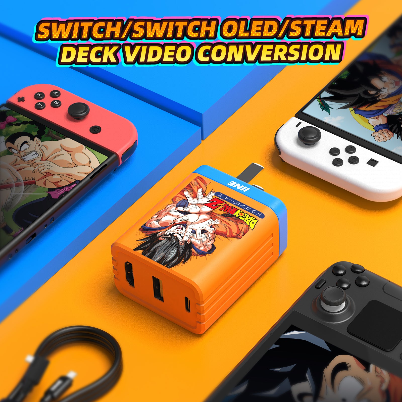 IINE 65W Dragon Ball Orange Gallium Nitride Video Converter Fast Charger