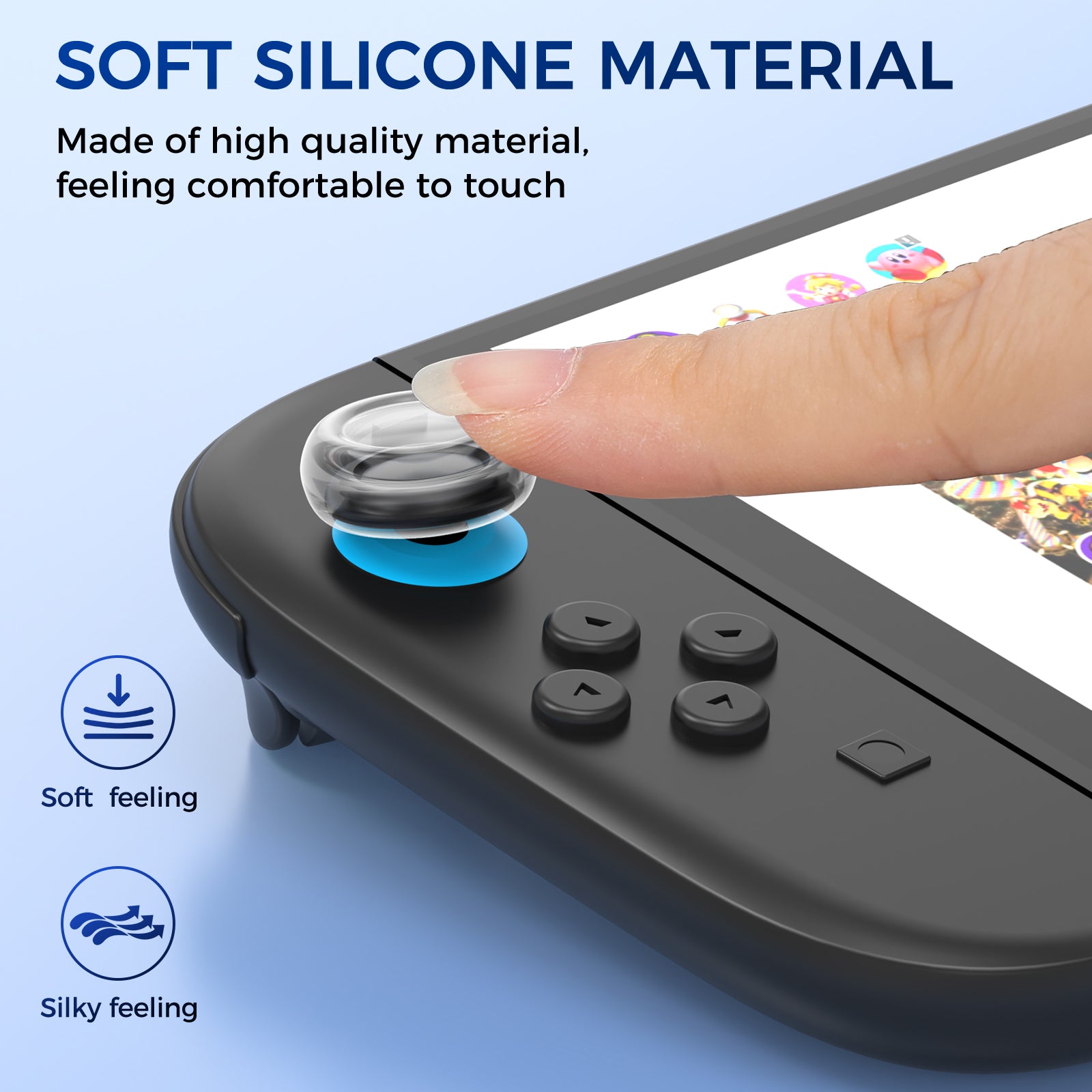 IINE Transparent Thumb Grip Caps for Switch 2