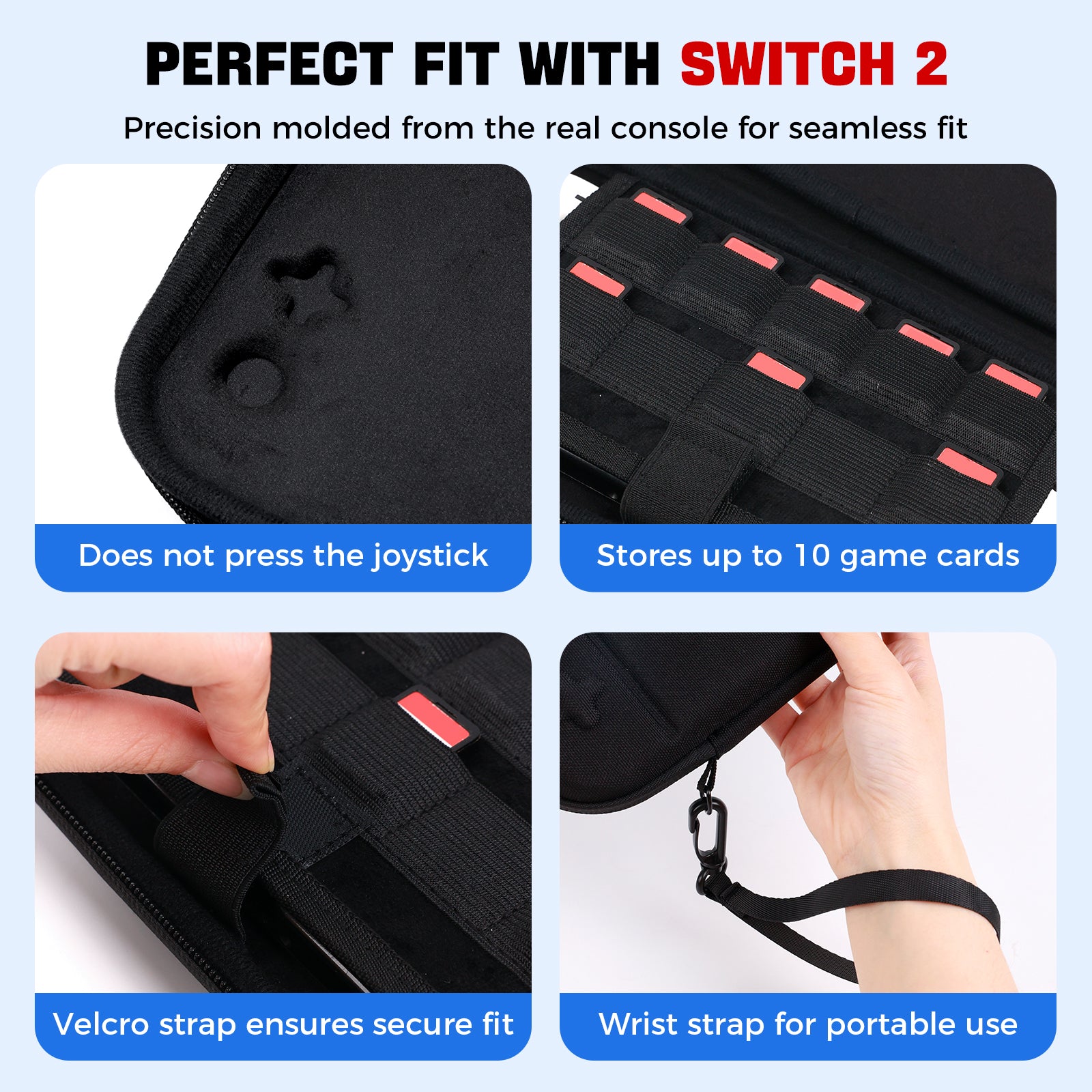 IINE Split Carrying Storage Bag for Switch 2 Compatible with a Full Set of Switch Accessories