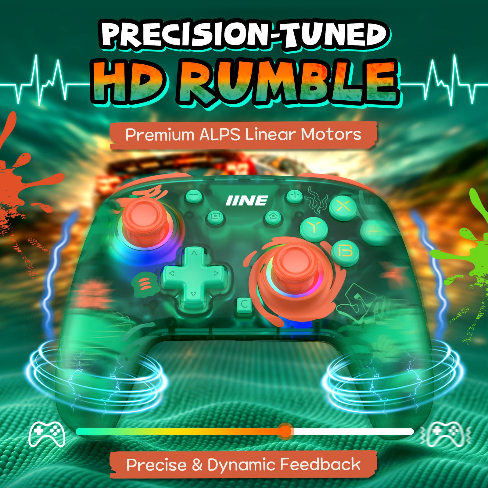 IINE Color Strike Protective Case for Switch 2 Atomic Green