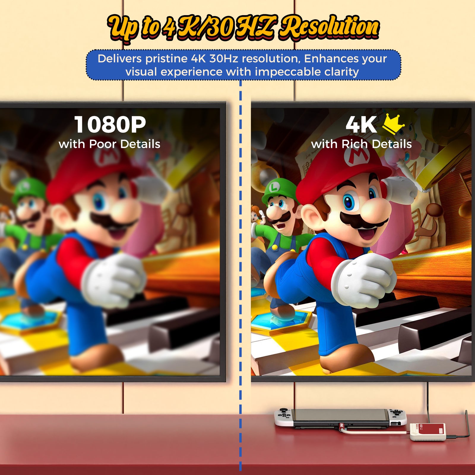 IINE Switch Video Converter 3-in-1 HD Resolution Conversion for Switch 4K/60Hz