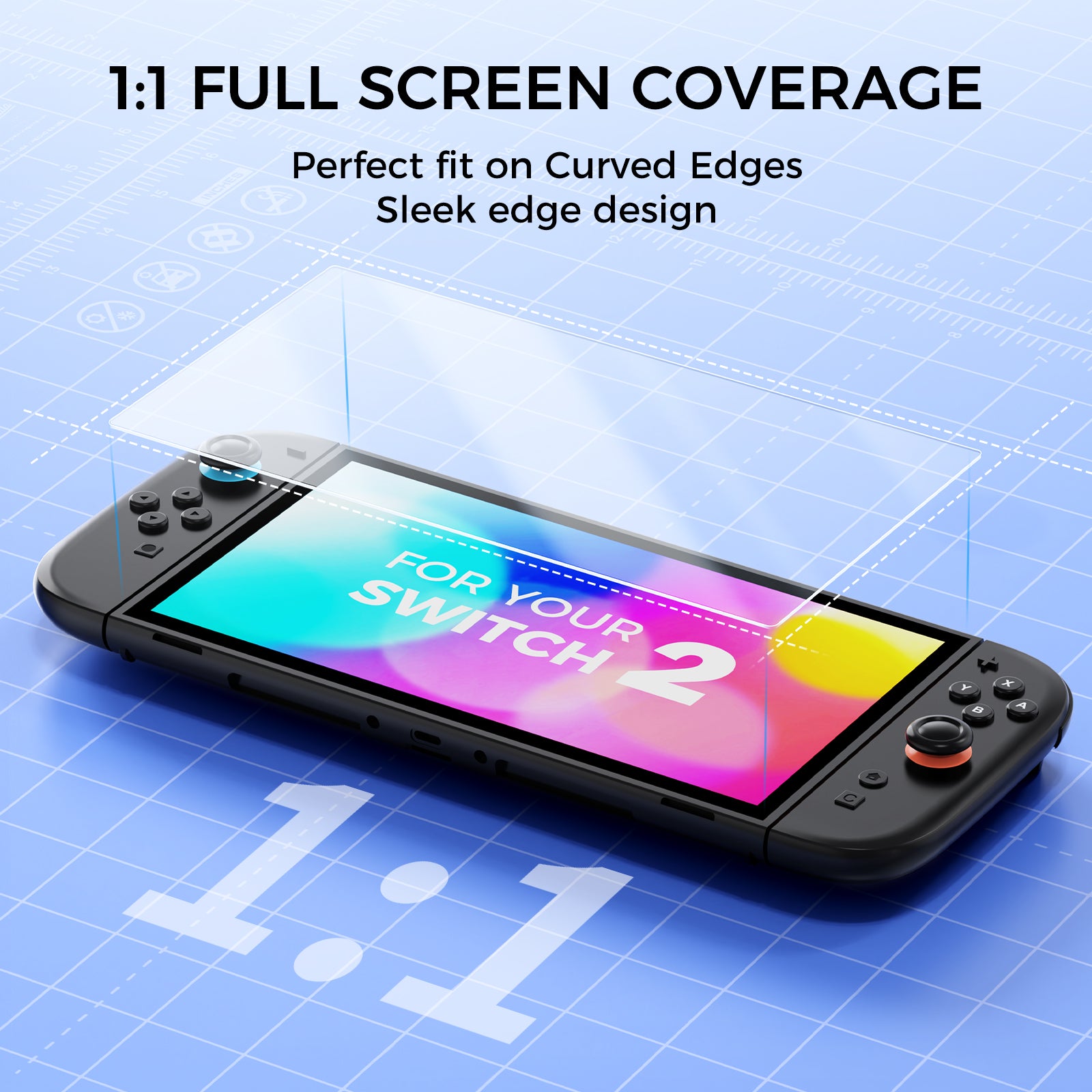 IINE Tempered Glass Screen Protector for Switch 2