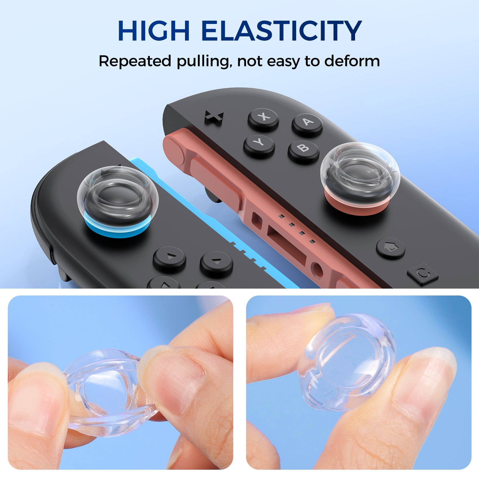 IINE Transparent Thumb Grip Caps for Switch 2