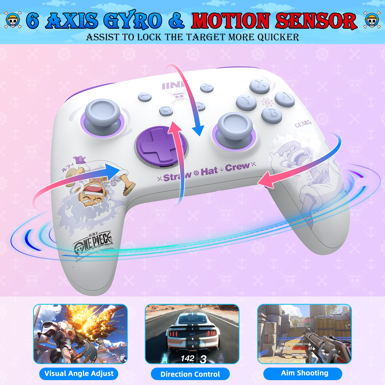 IINE Cartoon Joypad Wireless Controller for Nintendo Swtich/Lite/OLED