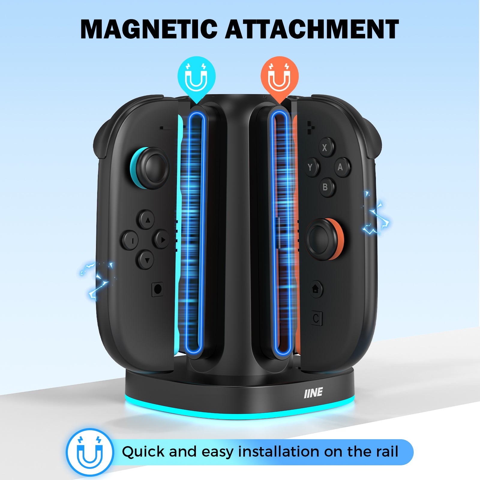 IINE 4-IN-1 Black Fast Charging dock station for Switch 2
