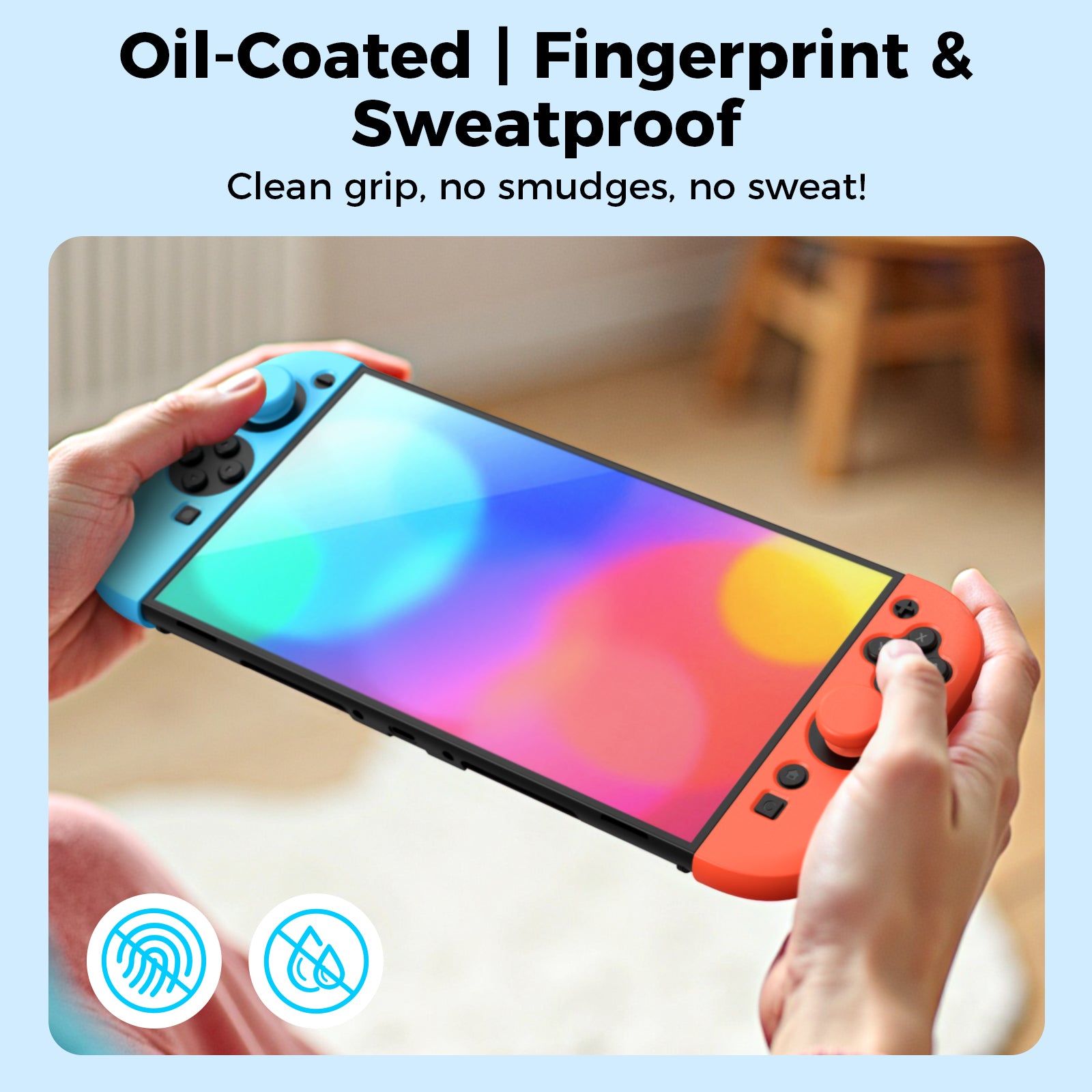 IINE Flat Back Silicone Protective case with Joystick Caps for switch 2