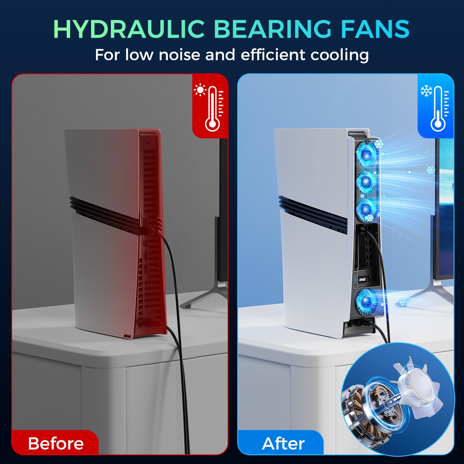 IINE Cooling Fan for PS5 Pro Disc & Digital