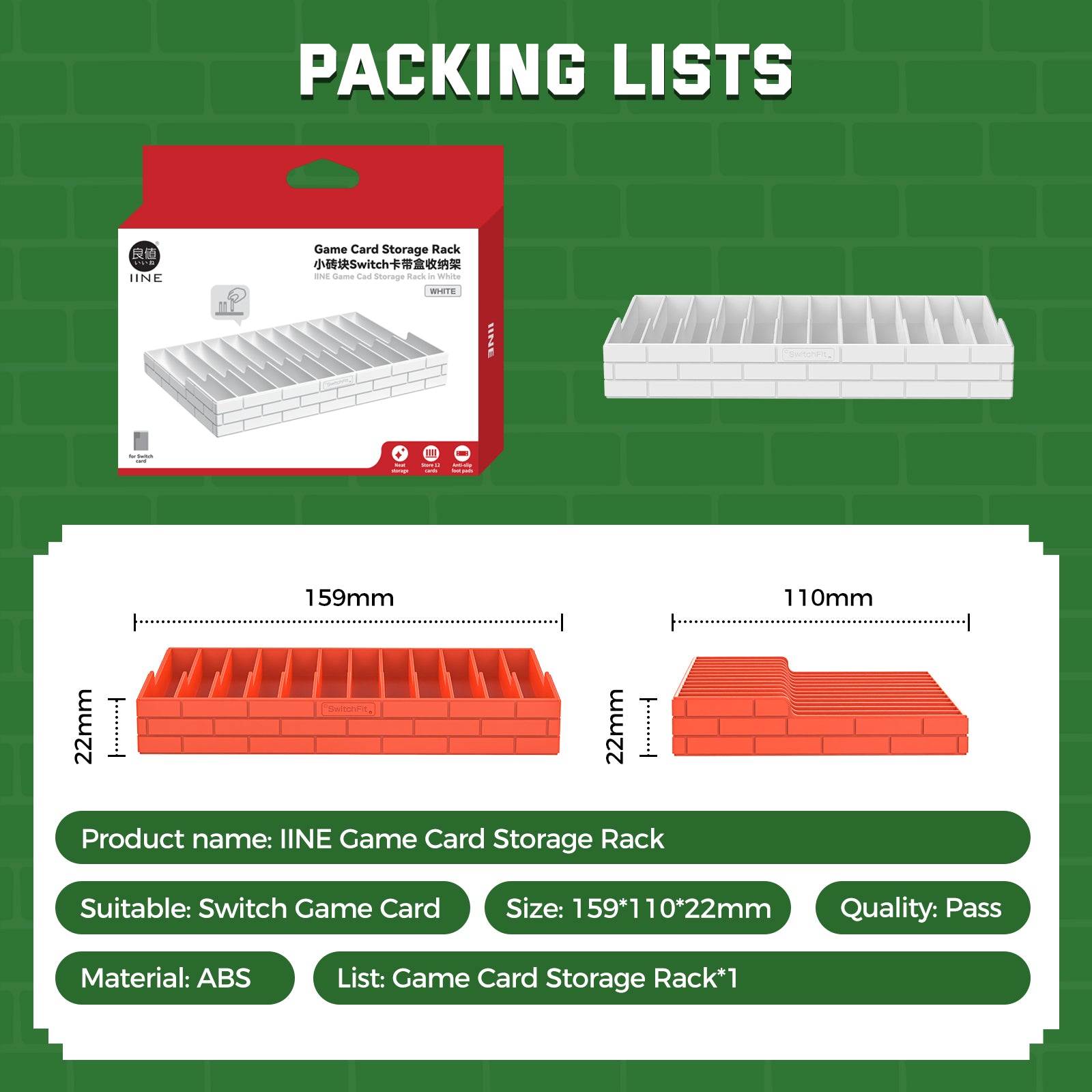 IINE Game Card Storage Rack