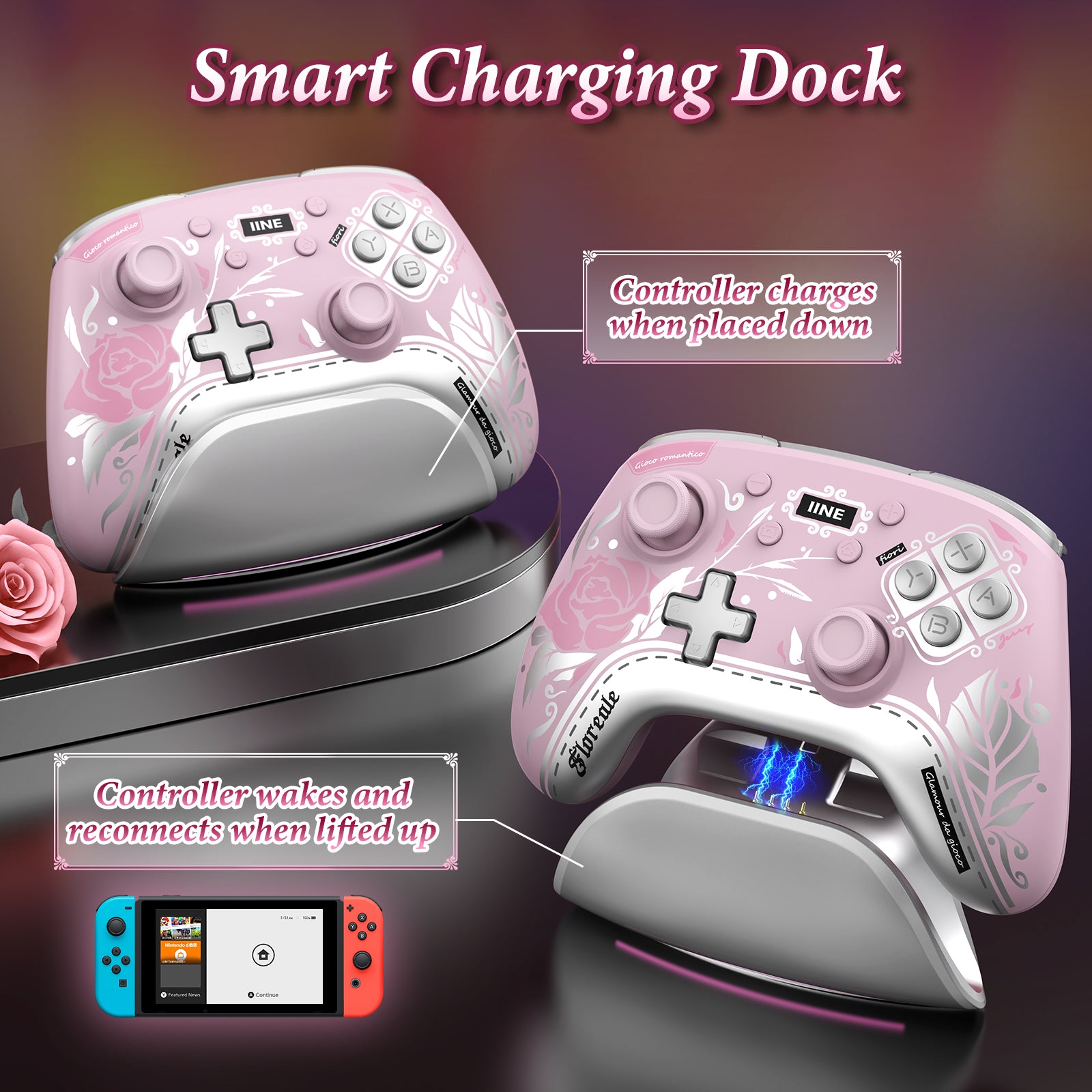 IINE Aphrodite's Bloom Wireless Controller with Charging Dock