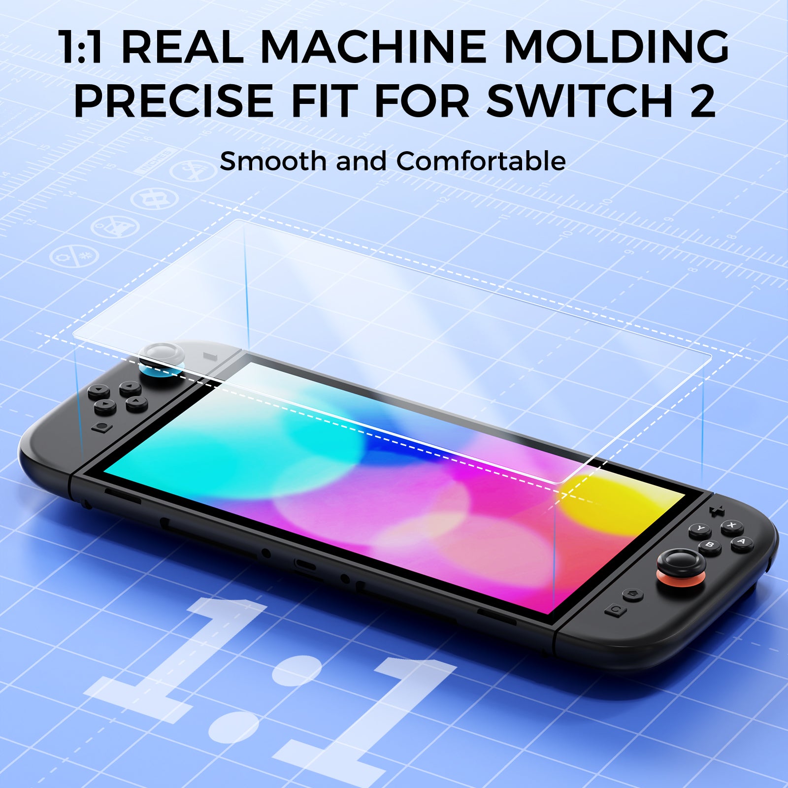 IINE Tempered Glass Screen Protector with Auxiliary device for Switch 2