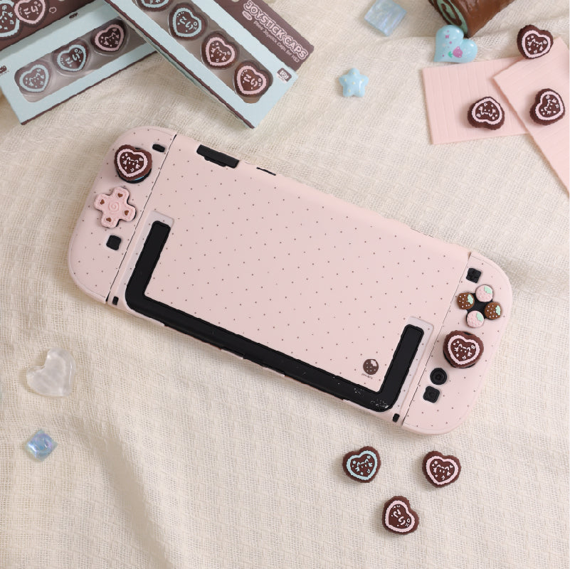 IINE Switch 2 retro Polka Dot Protective Case & Button Sticker Set