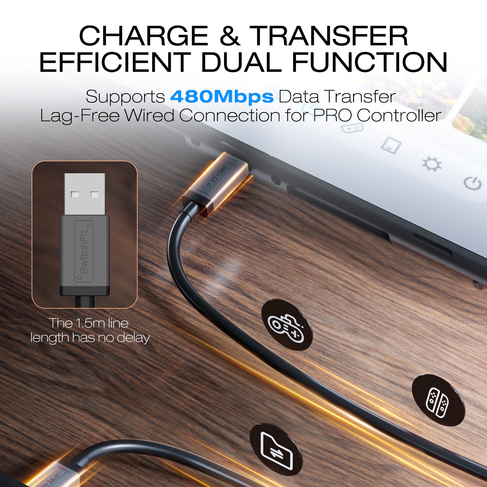 IINE PD 60W Fast Charging Cable for Switch 2