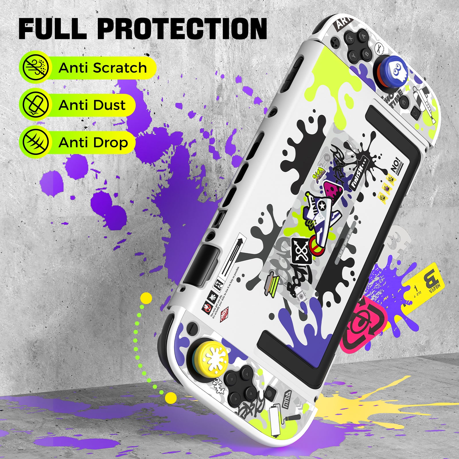 IINE Mario & Splatoon Game Theme PC Protective Case Set for Switch 2