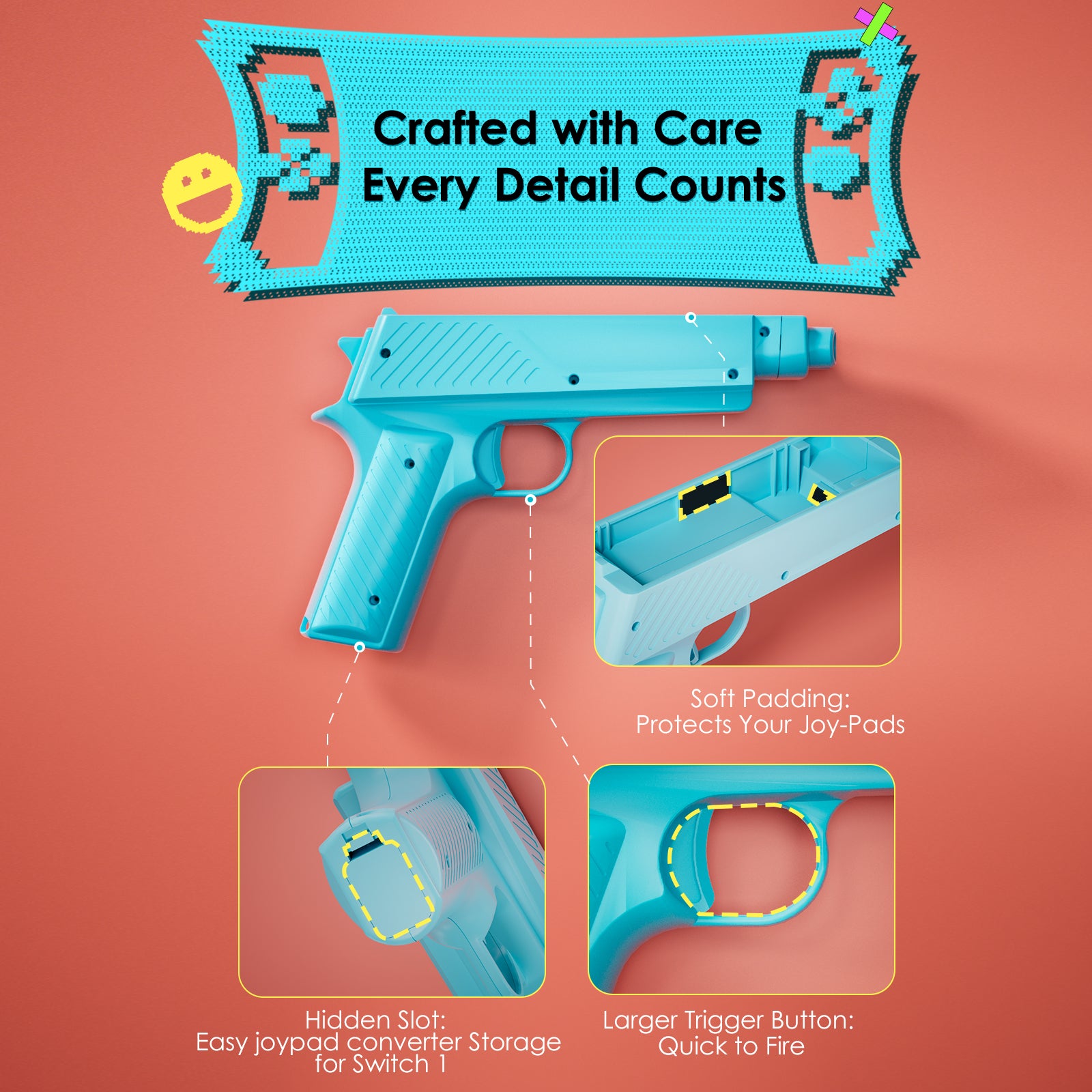 IINE Motion Gun Grip for Switch 2 & Switch 1