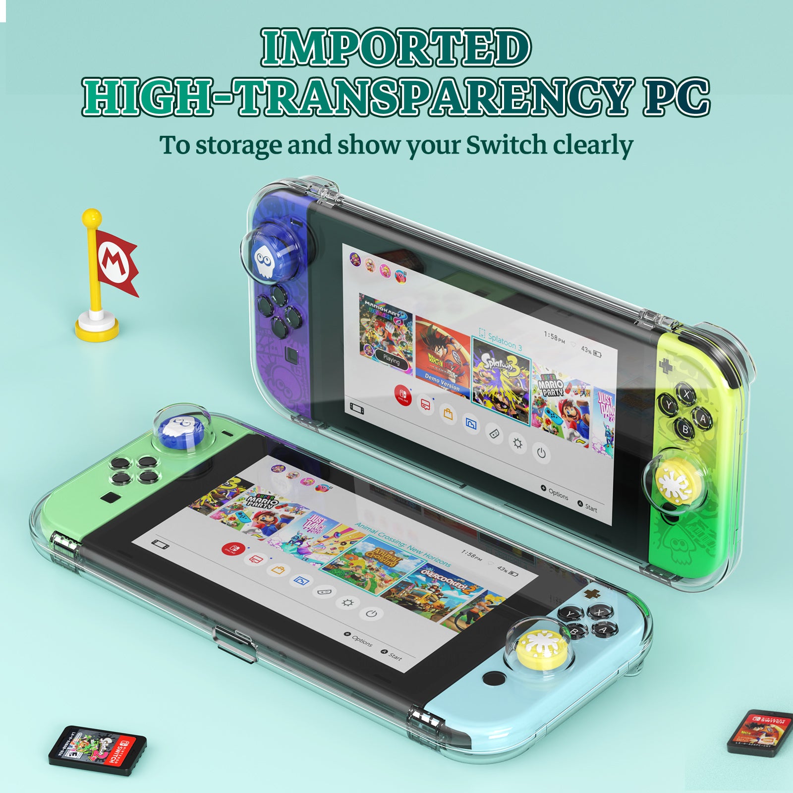 IINE Transparent PC Storage Case for Switch Oled