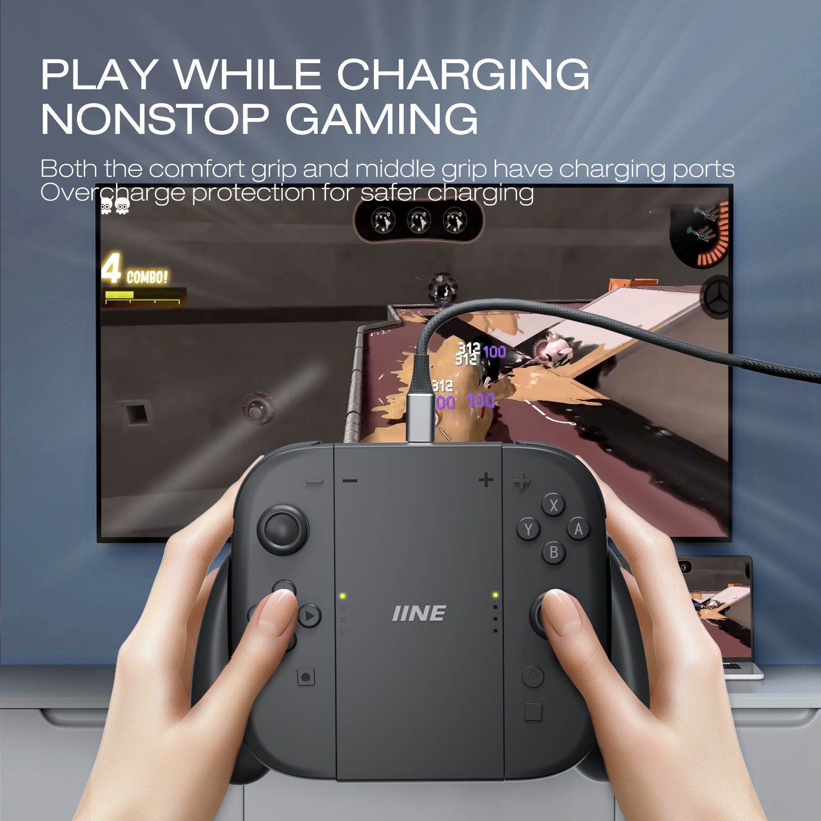 IINE Classical Detachable Multi-function Charging Grip for Switch 2