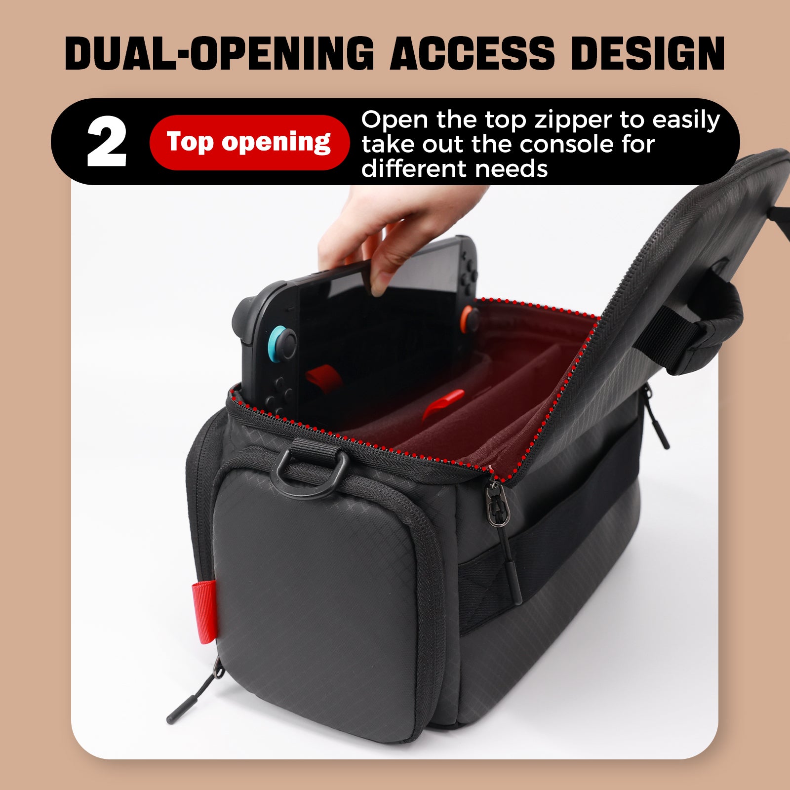 IINE Quick-detach design Crrrying Storage Bag for Switch 2