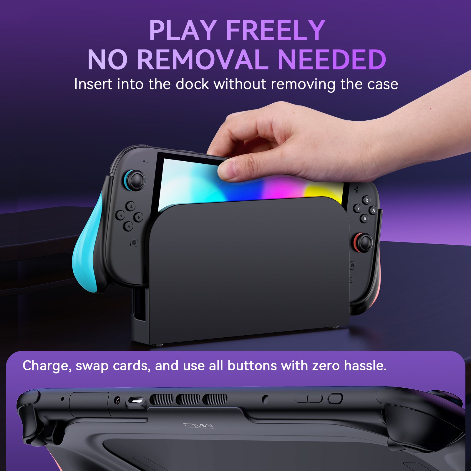 IINE Ergonomic One Piece Grip Case for Switch 2