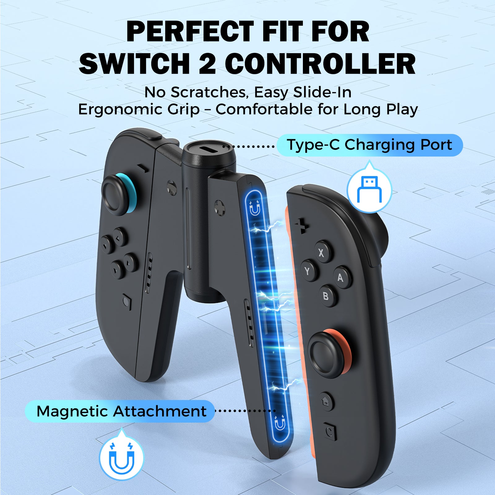liNE Bridge-Shaped Charging Grip for Switch 2