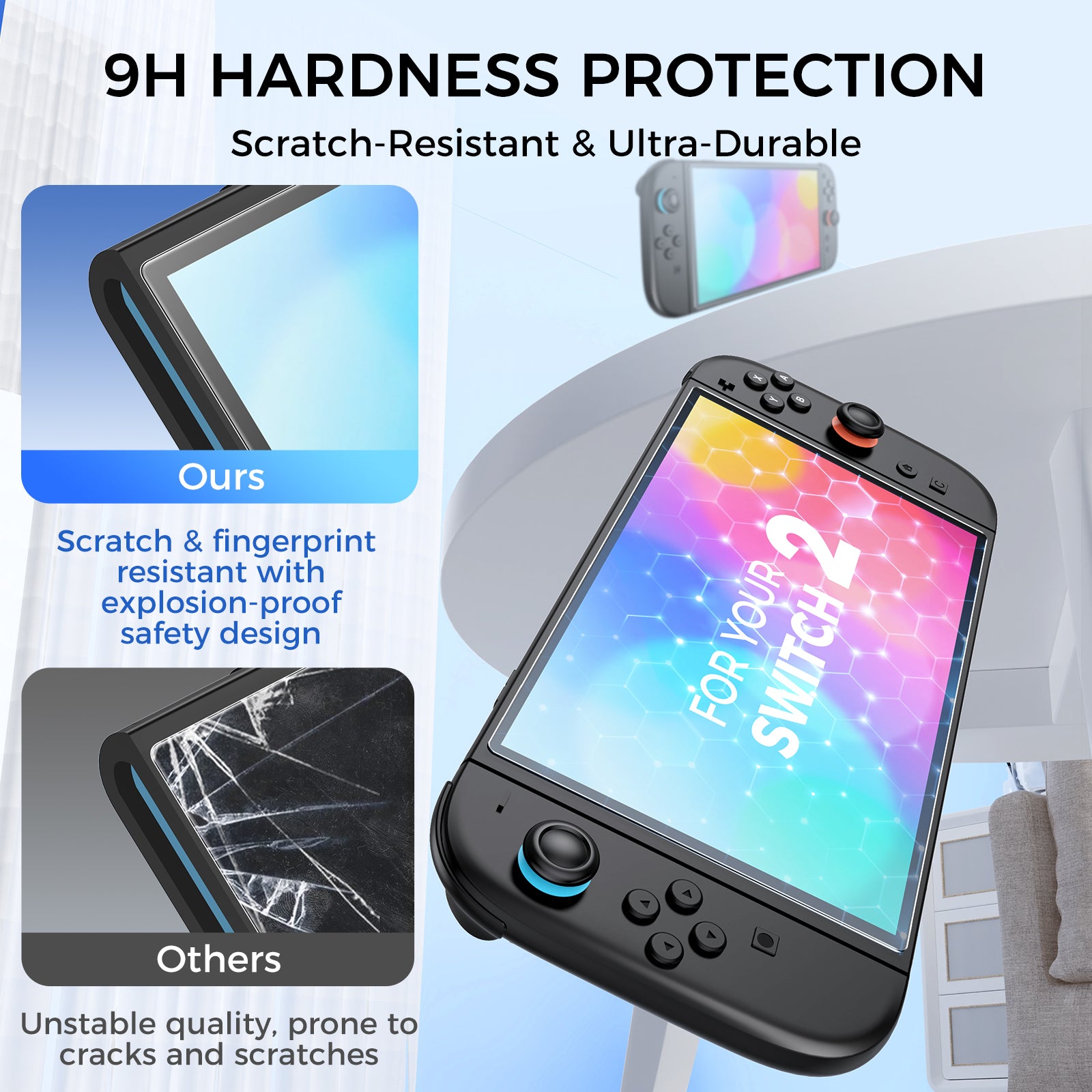 IINE Tempered Glass Screen Protector for Switch 2