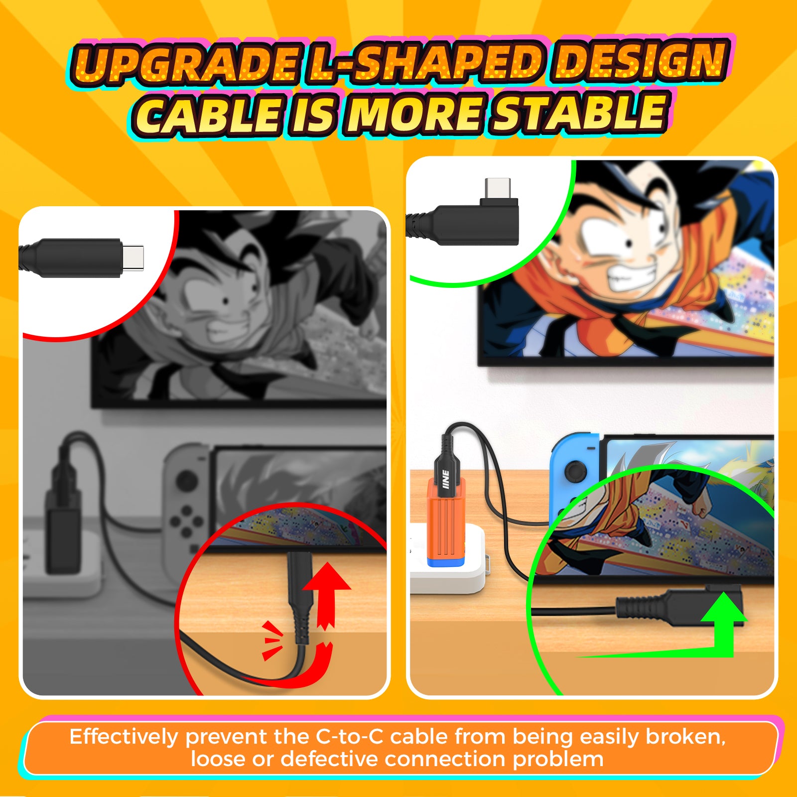 IINE 65W Dragon Ball Orange Gallium Nitride Video Converter Fast Charger