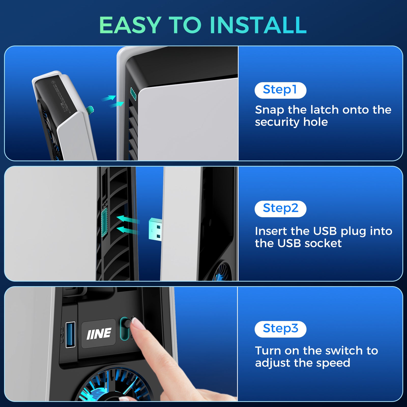 IINE Cooling Fan for PS5 Pro Disc & Digital