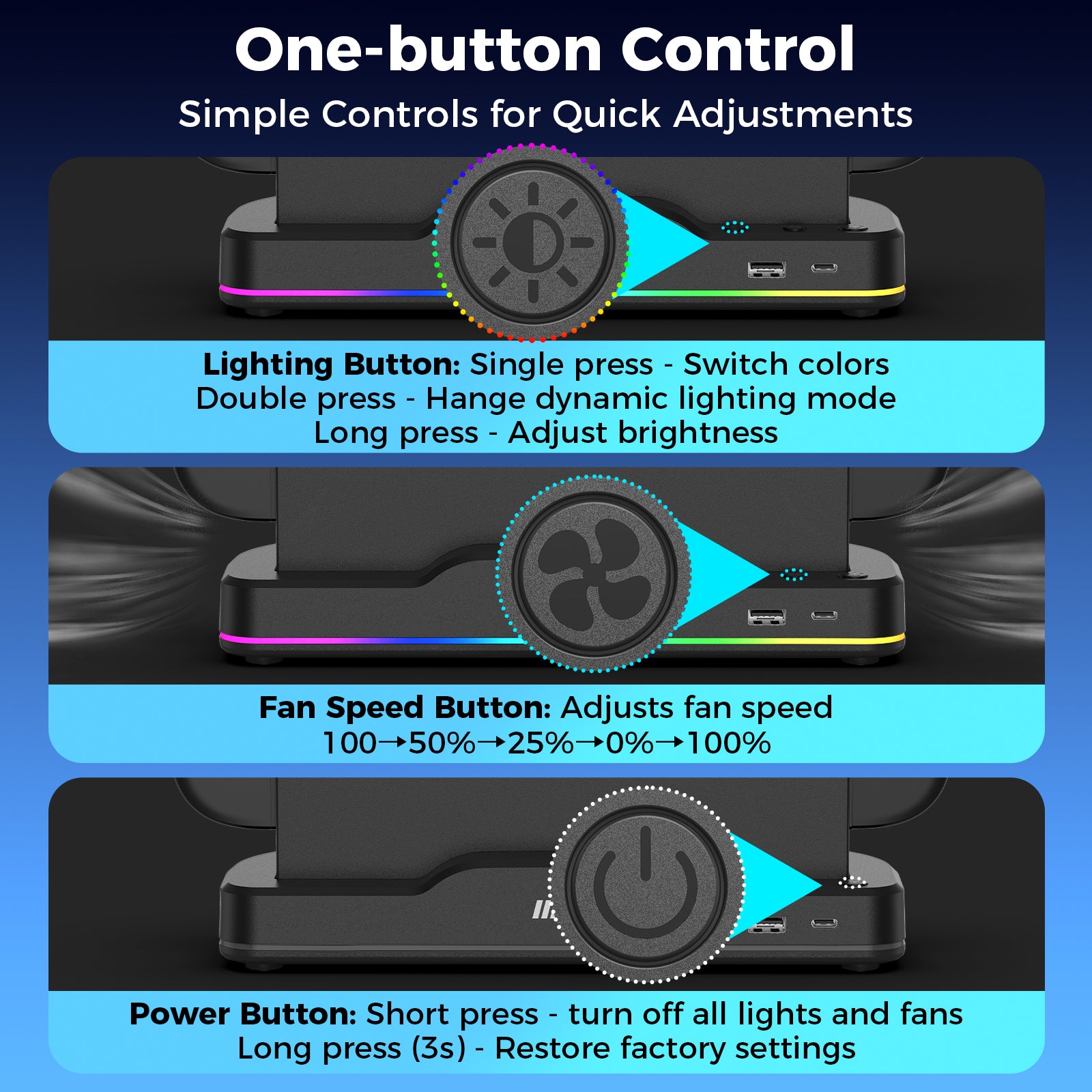 IINE RGB Cooling Base for Switch 2
