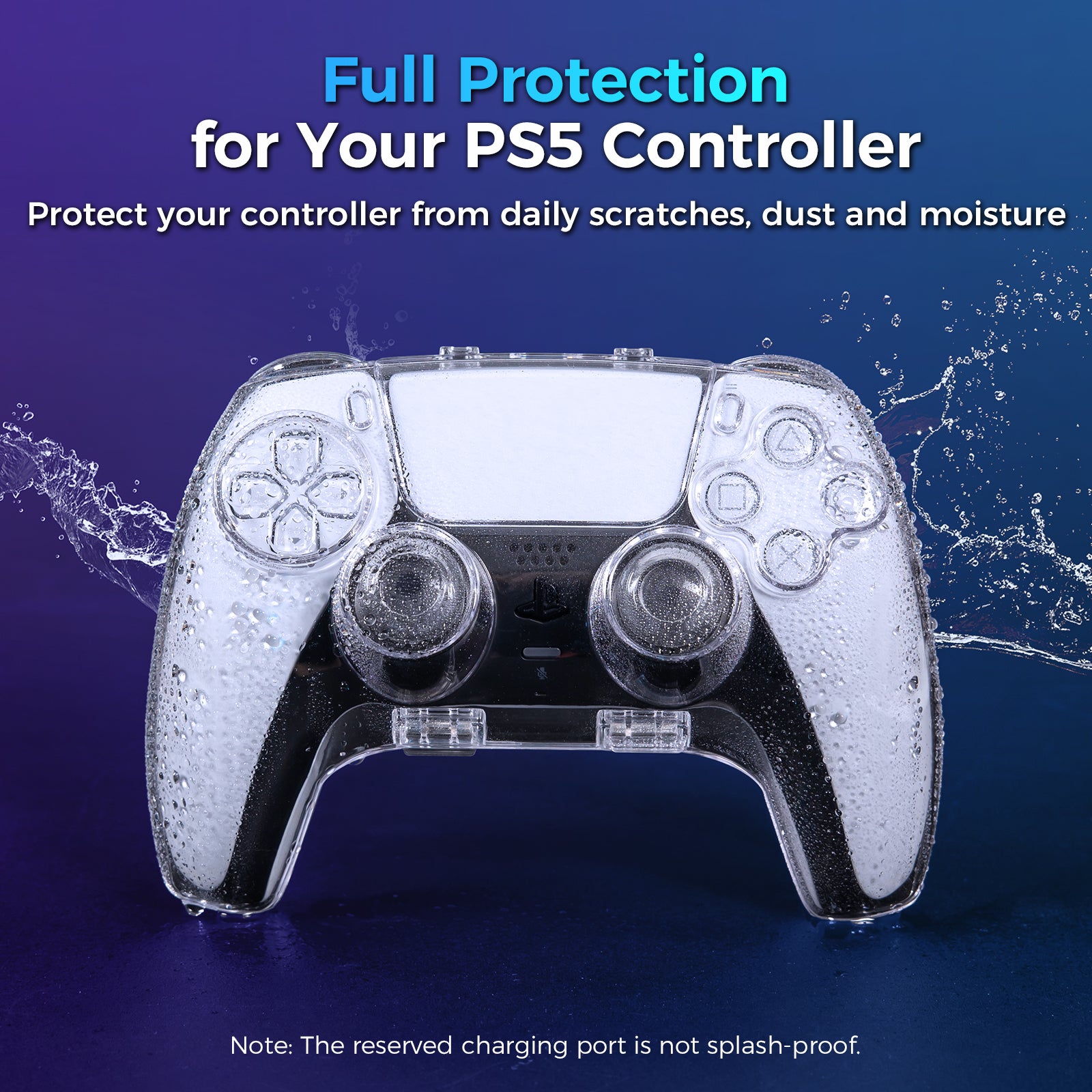 IINE Transparent PC Magnetic Storage Case for  PS5 controller