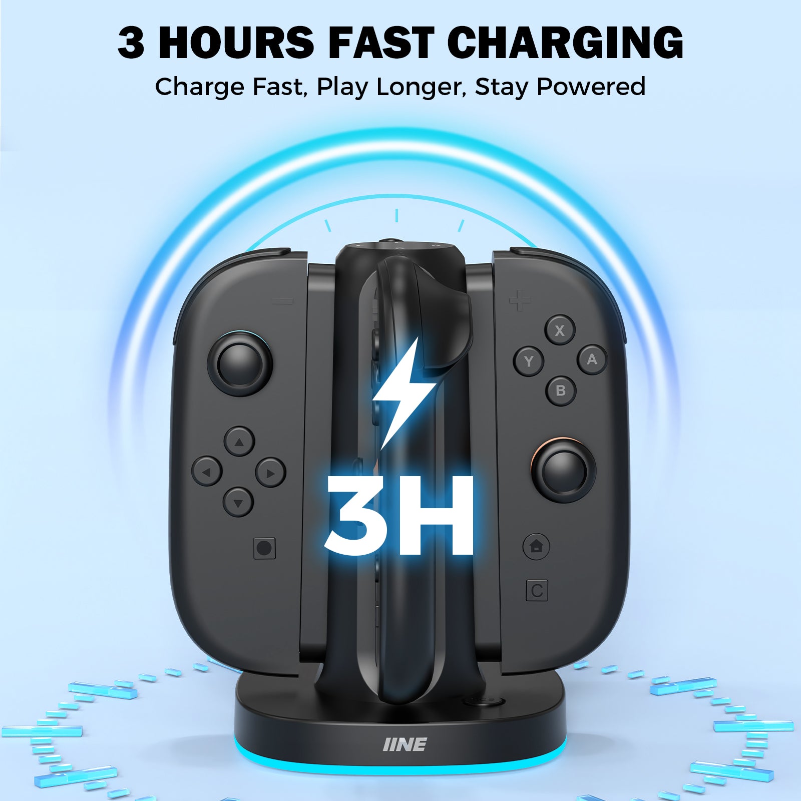 IINE 4-IN-1 Black Fast Charging dock station for Switch 2