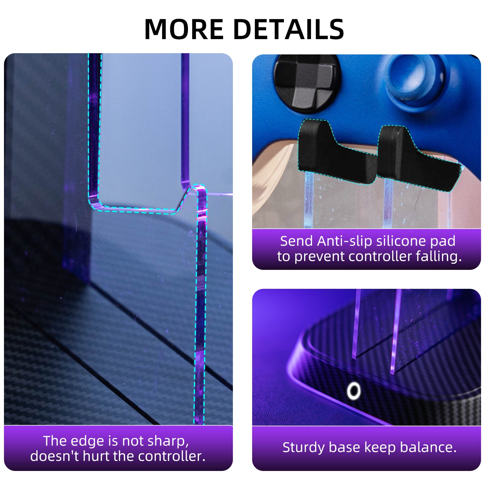 IINE Universal dual controller headset holder stand for Switch/XBOX/PS5/Headset