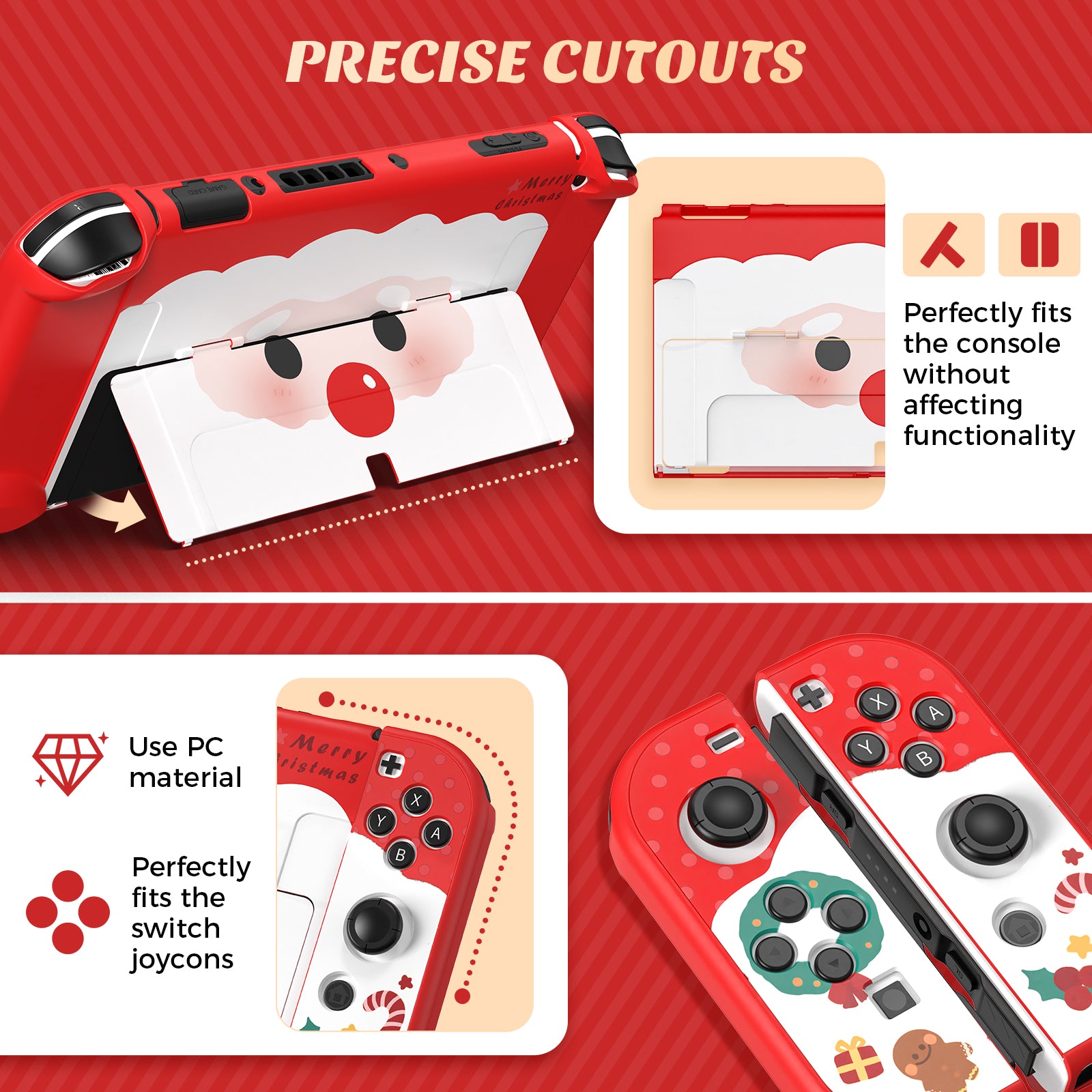 IINE Merry Santa Protective Case for Switch OLED