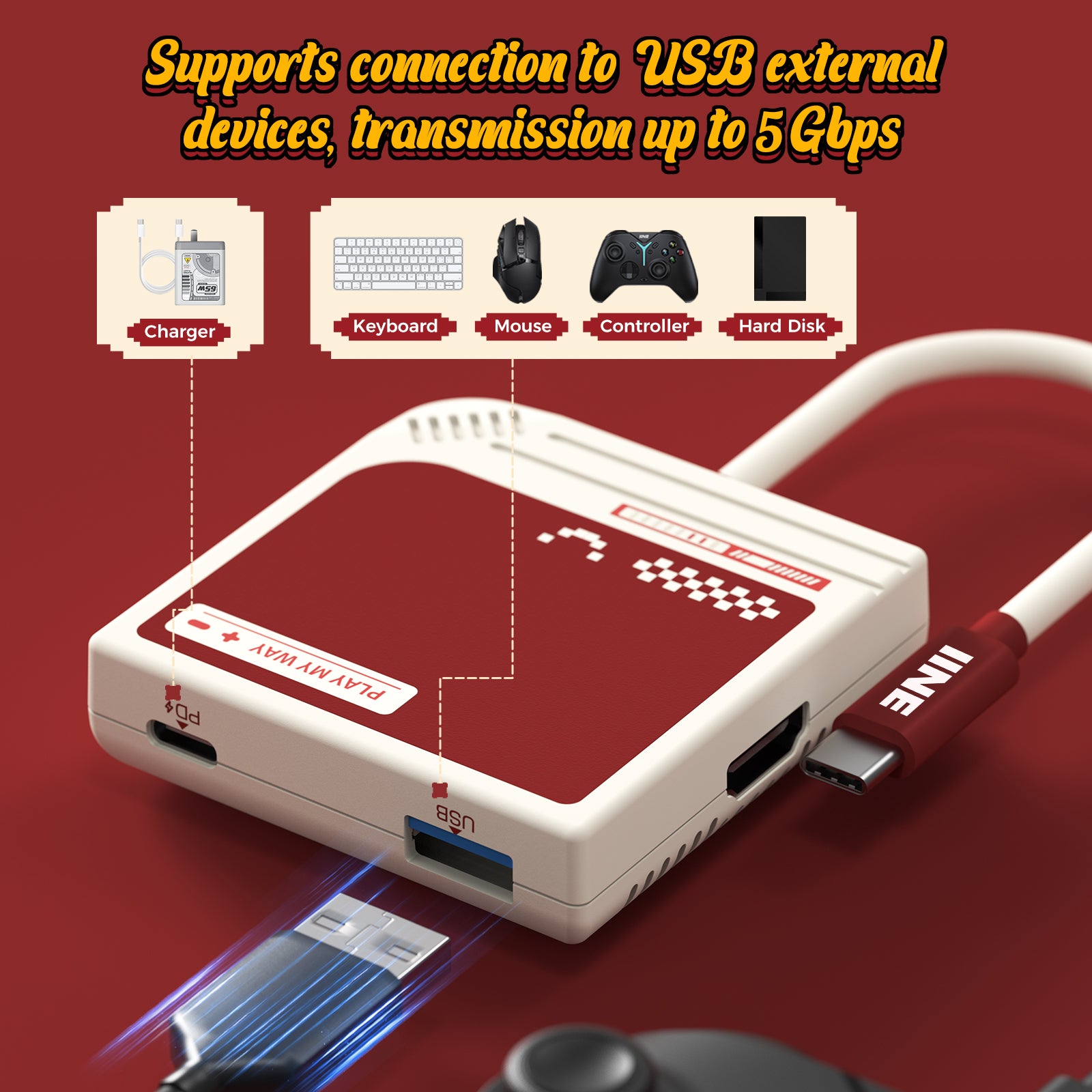 IINE Switch Video Converter 3-in-1 HD Resolution Conversion for Switch 4K/60Hz