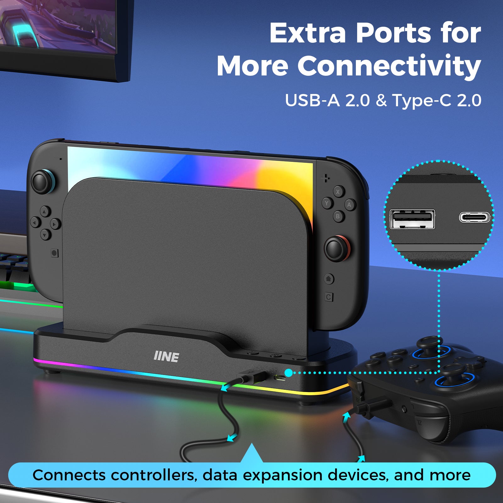 IINE RGB Cooling Base for Switch 2