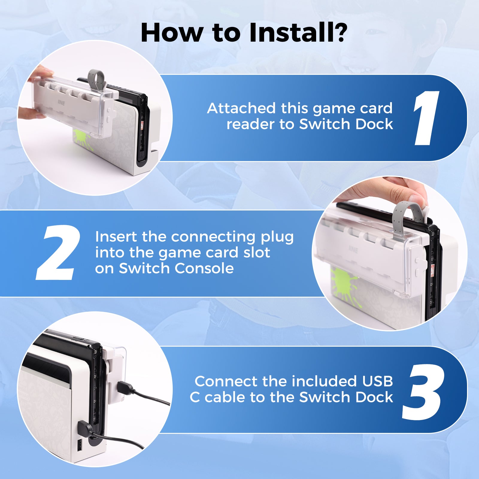 IINE 5-IN-1 Game Cards Switcher for Nintedo Switch/OLED