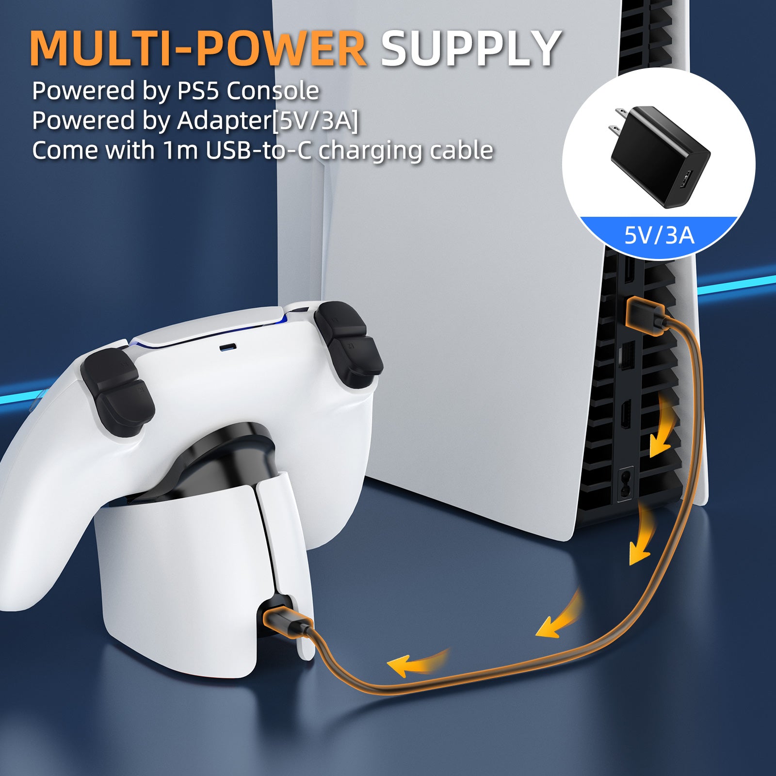 IINE Mini charging Dock for PS5 DualSense Edge Controller/DualSense Controller