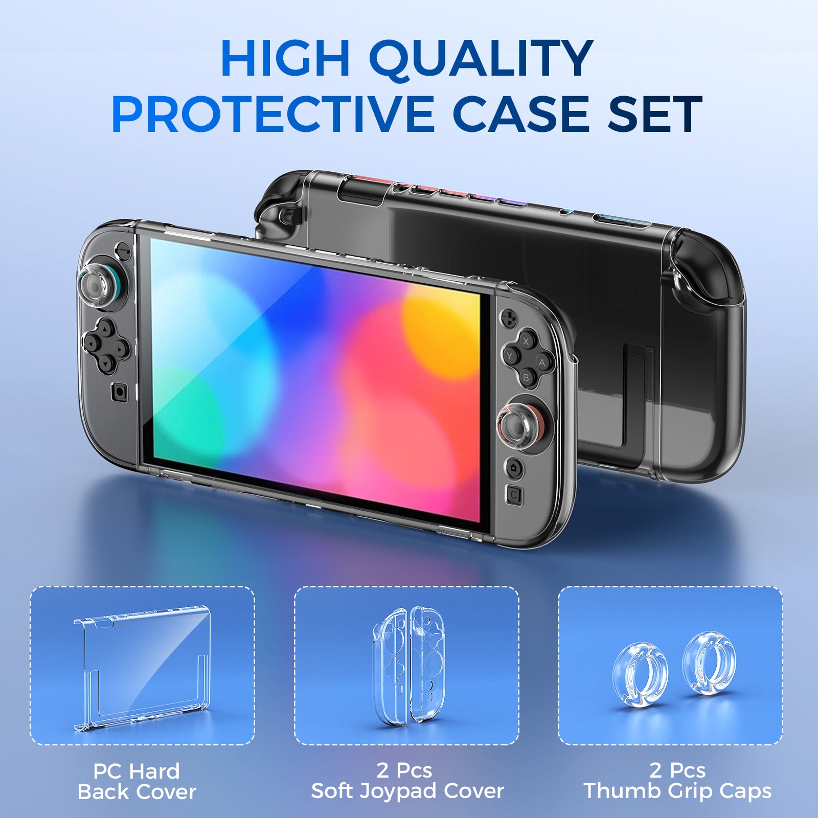 IINE PC Raised&Flat Back Protective Case for Switch 2