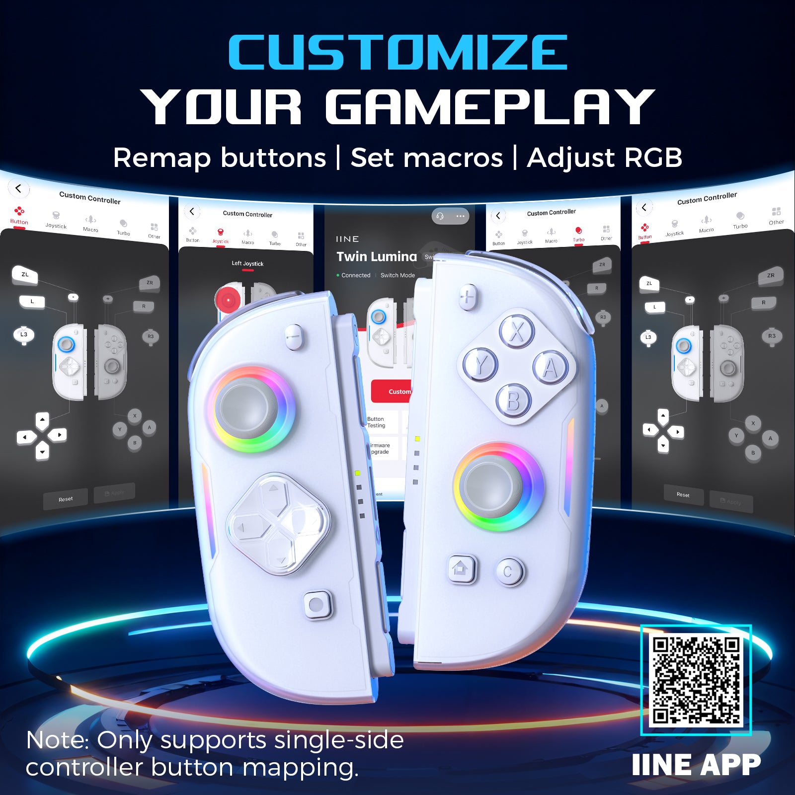 IINE Twin Lumina Wireless Joypad for Switch 2