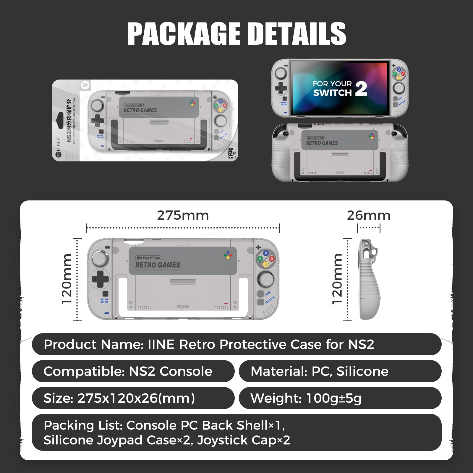 IINE Retro Protective Case for NS2