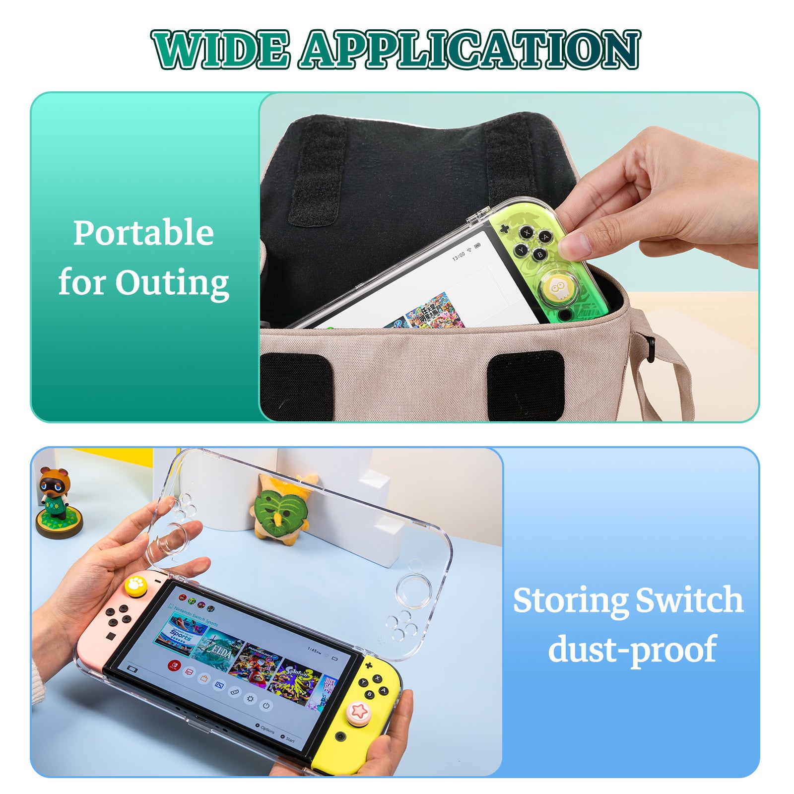 IINE Transparent PC Storage Case for Switch Oled