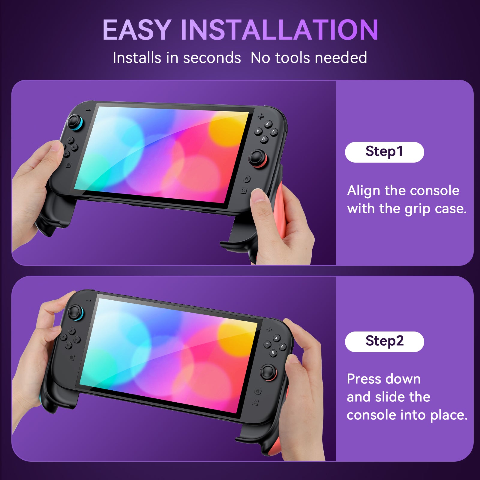 IINE Ergonomic One Piece Grip Case for Switch 2