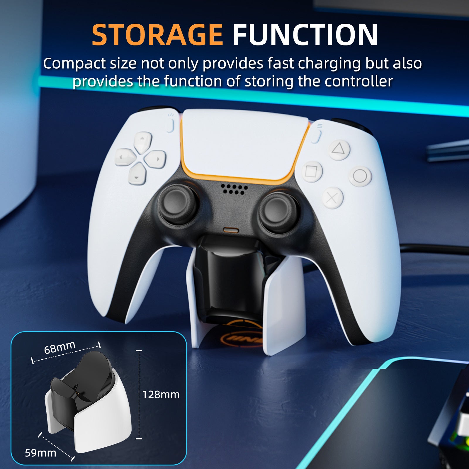 IINE Mini charging Dock for PS5 DualSense Edge Controller/DualSense Controller